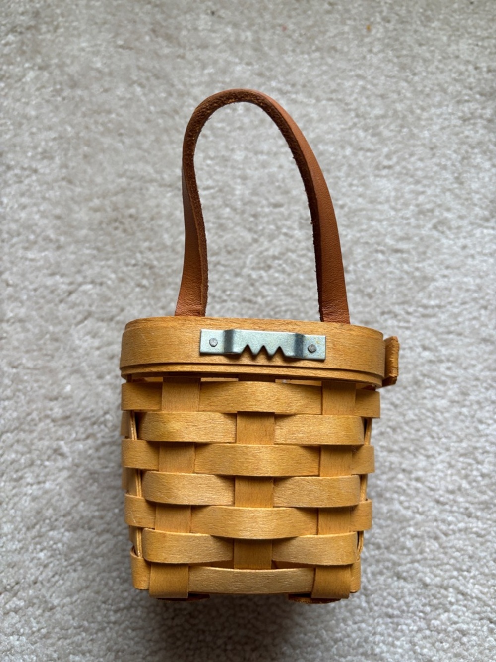 Longaberger Chives Mini Booking Basket with Plaid Liner and Protector - Picture 7 of 8